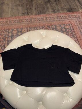 Victoria's Secret Black Cropped Boxy Tee